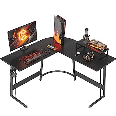 #ad L Shaped Gaming Desk Computer Office Desk 47 inch Corner Desk with Large Mon... $102.58