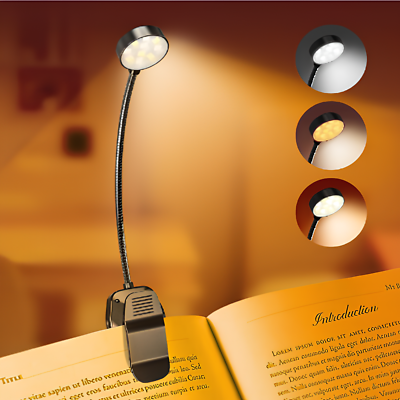 #ad Rechargeable LED Book Reading Light LampEye Caring Adjustable BrightnessType C $12.97