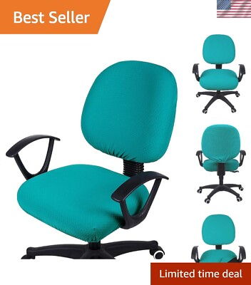 #ad Peacock Green Office Chair Slipcovers Stretch Fit for Customizable Style $33.97