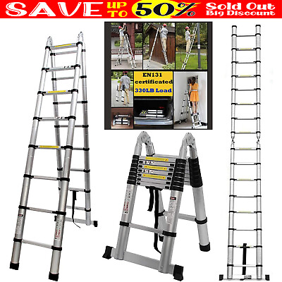 #ad Telescoping Ladder 5m Extension Ladder A Frame Ladder for Home Max 330lbs 150kg $138.14