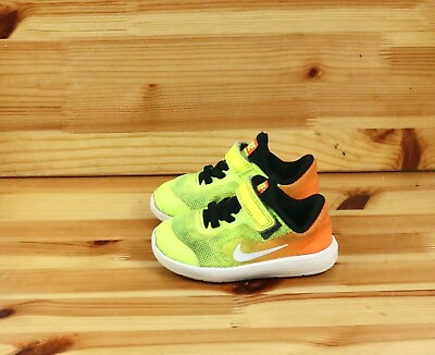 #ad Nike Sneakers Revolution Baby Boy Toddler Sz 5C Shoes Neon Green Orange Black $19.99