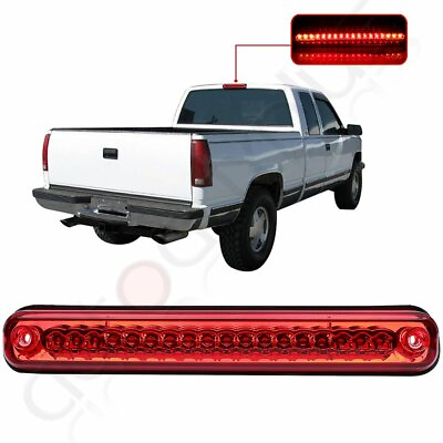 #ad Red Chrome LED Third Brake Cargo Light for 92 95 Chevy Silverado C500 K1500 $19.94