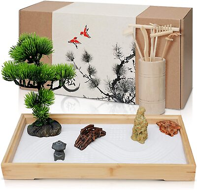 #ad Japanese Zen Garden for Desk Extra Large 16quot; x 8quot; Desktop Mini Zen Garden $17.88