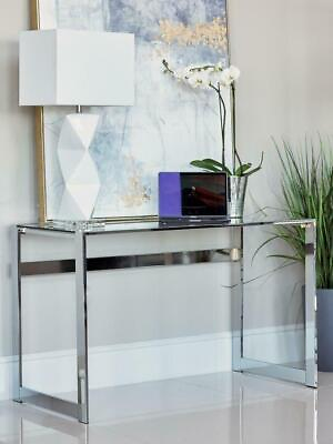 #ad Coaster Company Modern Glass Top Computer Desk Chrome $239.00