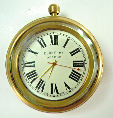 #ad Clock R. Hafner Breman Brass Swiss Made Vintage Clock Works Desk Shelf Clock $174.89