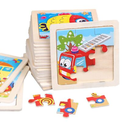 #ad Wooden Puzzle Kid Toy Educational Children Learning Geometric Shape Toddler Baby $10.56
