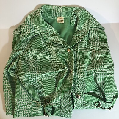 #ad Vintage Green Womens Light Jacket 16 Sh3 $9.49