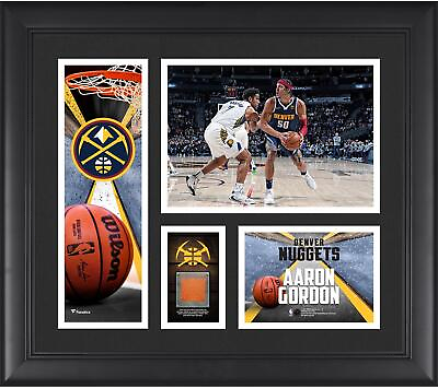 #ad Aaron Gordon Denver Nuggets FRMD 15x17 Collage with a Piece of Team Used Ball $79.99
