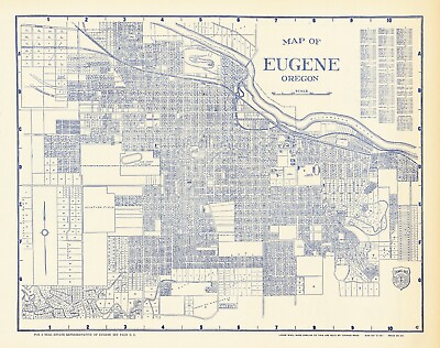 #ad 1920 City Map of Eugene Oregon Antique United States Decor Poster Print $345.00