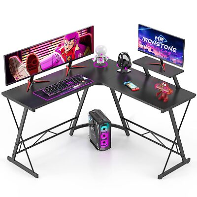#ad L Shaped Desk Computer Gaming Desk Home Corner Desk Office Writing Workstat $120.64