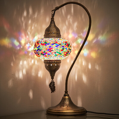 #ad Turkish Moroccan Mosaic Bohemian Colorful Table Bedside Lamp Light Lampshade 19quot; $59.90