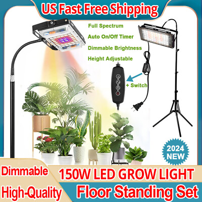 #ad 150W Dimmable LED Grow Light w Stand Full Spectrum for Indoor Plants Veg Bloom $23.98