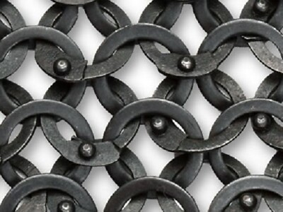 #ad Black 9MM Chainmail Sheet Flat Riveted Flat Washer Solid Rings $59.23