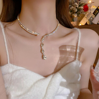 #ad Zircon Drop Necklace Elegant and Versatile Jewelry $8.32