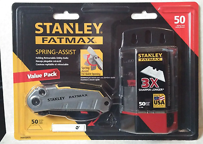 #ad Stanley FatMax Retractable Folding Utility Knife 50 Replacement Blades NISP $23.95