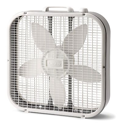 #ad 20quot; Classic Box Fan with Weather Resistant Motor 3 Speeds 22.5quot; H White $19.69