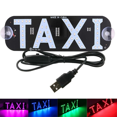 #ad USB LED Indicator Taxi Light Panel Sign Warning Light Car Interior Roof Light $9.99