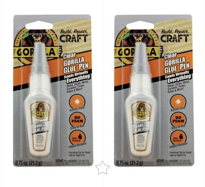 #ad Clear Gorilla Glue Pen 0.75 Oz Non Foam Tip Strong Bond 2 Pack $12.98