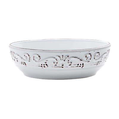 #ad Trellis 7In Set of 4 Pasta Bowls Stoneware Round White $24.28