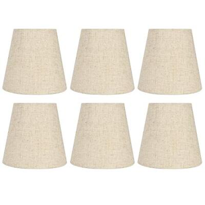 #ad Lamp Shade Set of Chandelier Clip On Bulb Small Barrel Fabric Drum Lampshade ... $50.18