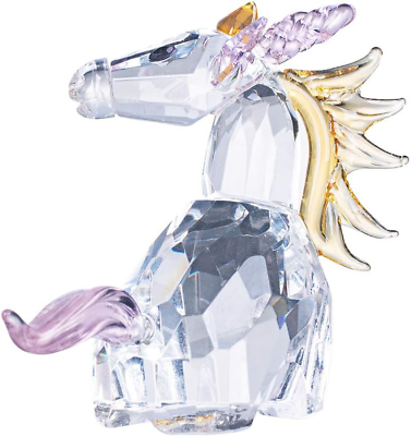 #ad LONGWIN Crystal Unicorn Figurines Glass Home Decorative Ornaments Collectible fo $17.31