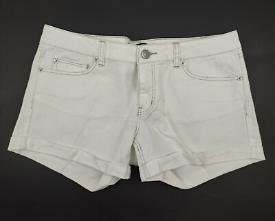 #ad London Jean Stretch Women’s Shorts Hipster White 33 Waist Low Rise $15.50