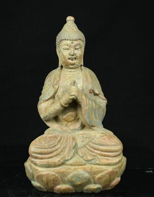 #ad 16 quot; Old Chinese Buddhism Wood Carved Sakyamuni Buddha Statue Sculpture EUR 280.00