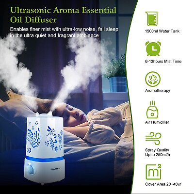 #ad LED Ultrasonic Humidifier Air Purifier Essential Oil Aroma Diffuser Aromatherapy $20.32