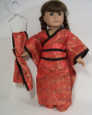 #ad 4pc RED Japanese Kimono Dress Shoes Doll Clothes For 18 American Girl Debs* $13.99
