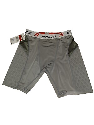 #ad #ad Marucci Men Baseball Padded Slider Athletic Compression Shorts Large Gray AC $12.99