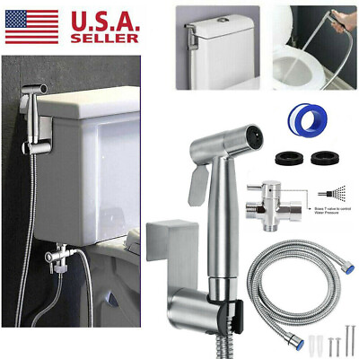 #ad Stainless Steel Handheld Toilet Bidet Sprayer Set Kit Faucet Spray For Bathroom $17.95