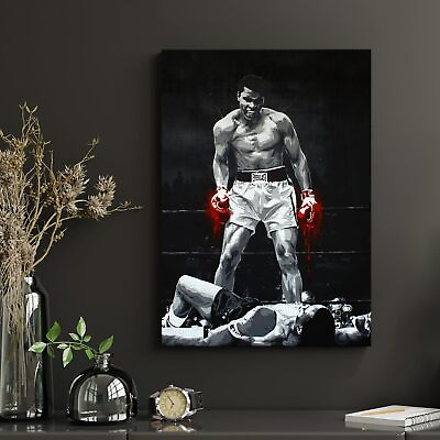 #ad Muhammad Ali Wall Art Canvas Decor Themed HD Printed amp; Wooden Framed $26.99