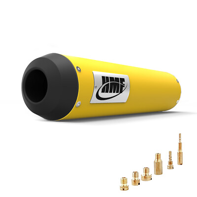 #ad HMF Can Am DS90 Slip On Exhaust Yellow w Blkout Cap Jets 10 23 $324.90