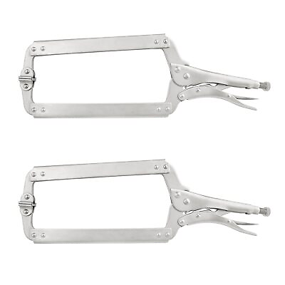#ad 2 Pack 18 Inch C Clamp Locking PliersLocking C Clamp Adjustable Nickel Plated... $40.94