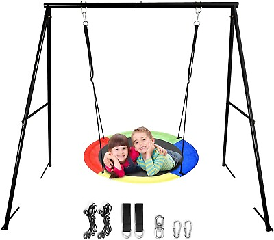 #ad Swing Stand Heavy Duty Swing Frame Full Steel Metal Frame Swing Set for Backyard $125.00
