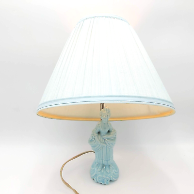 #ad Bridgerton Lady Dressed in 1770s French Courtly Fashion Ceramic Lamp Turquoise C $39.99