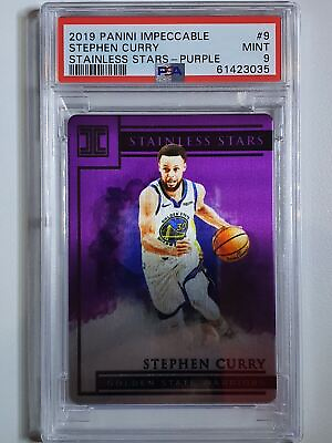 #ad 2019 Impeccable Stephen Curry PURPLE 49 Stainless Stars PSA 9 POP 3 AU $470.80
