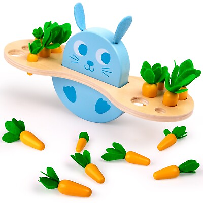 #ad Wooden Carrot Balance Toy For Toddlers Montessori Educational Learning Toy $11.00