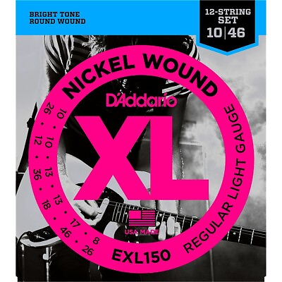 #ad D#x27;Addario EXL150 Nickel XL 12 String Electric Guitar Strings $7.95