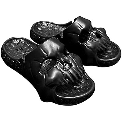 #ad Unique Gothic Skull Slides Cool Cloud Slippers for Men Women Open Toe Sandals $18.99