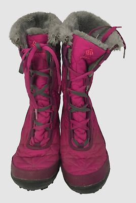 #ad Columbia Womens Minx Mid Quilted Pink Faux Fur Lace Up Winter Snow Boots Sz 5 $35.14