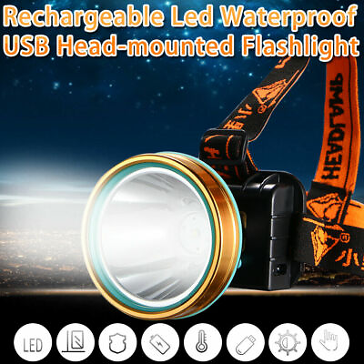 #ad Led Headlight Head Lamp USB Rechargeable Torch Work Flashlight Hunting Light $14.31