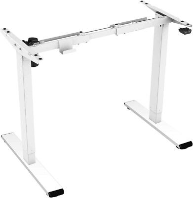 #ad DIY Adjustable Desk Frame Single Motor Electric Base Standing Desk White $169.99