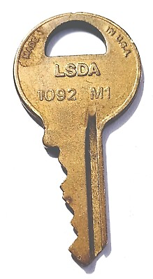 #ad Vintage Brass Key LSDA 1092 M1 BILL#x27;S Apx 1 5 8quot; Padlocks File Cabinet Desk Case $8.99