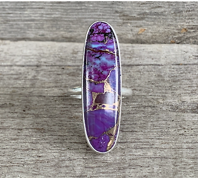 #ad Purple Copper Turquoise Gemstone 925 Sterling Silver Handmade Ring All Size SR48 $14.83
