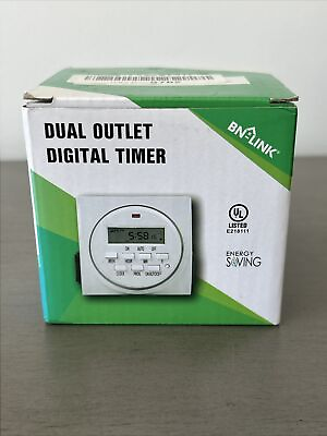 #ad BN LINK 7 Day Heavy Duty Digital Programmable Timer Dual Outlet BRAND NEW $14.99