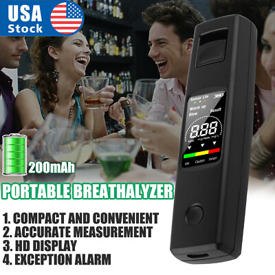 #ad 2023 Breath Alcohol Detector Portable Tester Digital LCD Breathalyzer Analyze $12.99