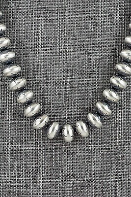 #ad Sterling Silver Navajo Pearl Necklace 18quot; Bryannen Halwood $455.00