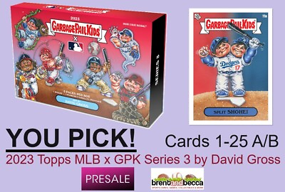 #ad 2023 Topps MLB x GPK Series 3 David Gross YOU PICK Complete Your Set PRESALE $2.99