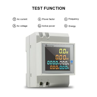 #ad Electric Din Rail 40 300V 45 65HZ Digital LCD KW Energy Consumption Meter $26.22